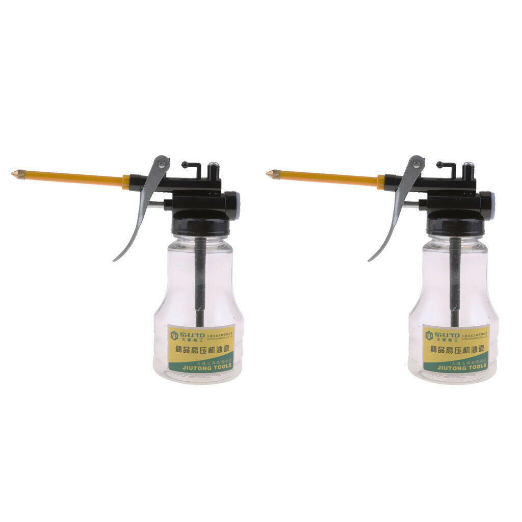 2pcs High Pressure Hand Pump Oiler Oil Pot Can Spray Gun Hose for Lubricants