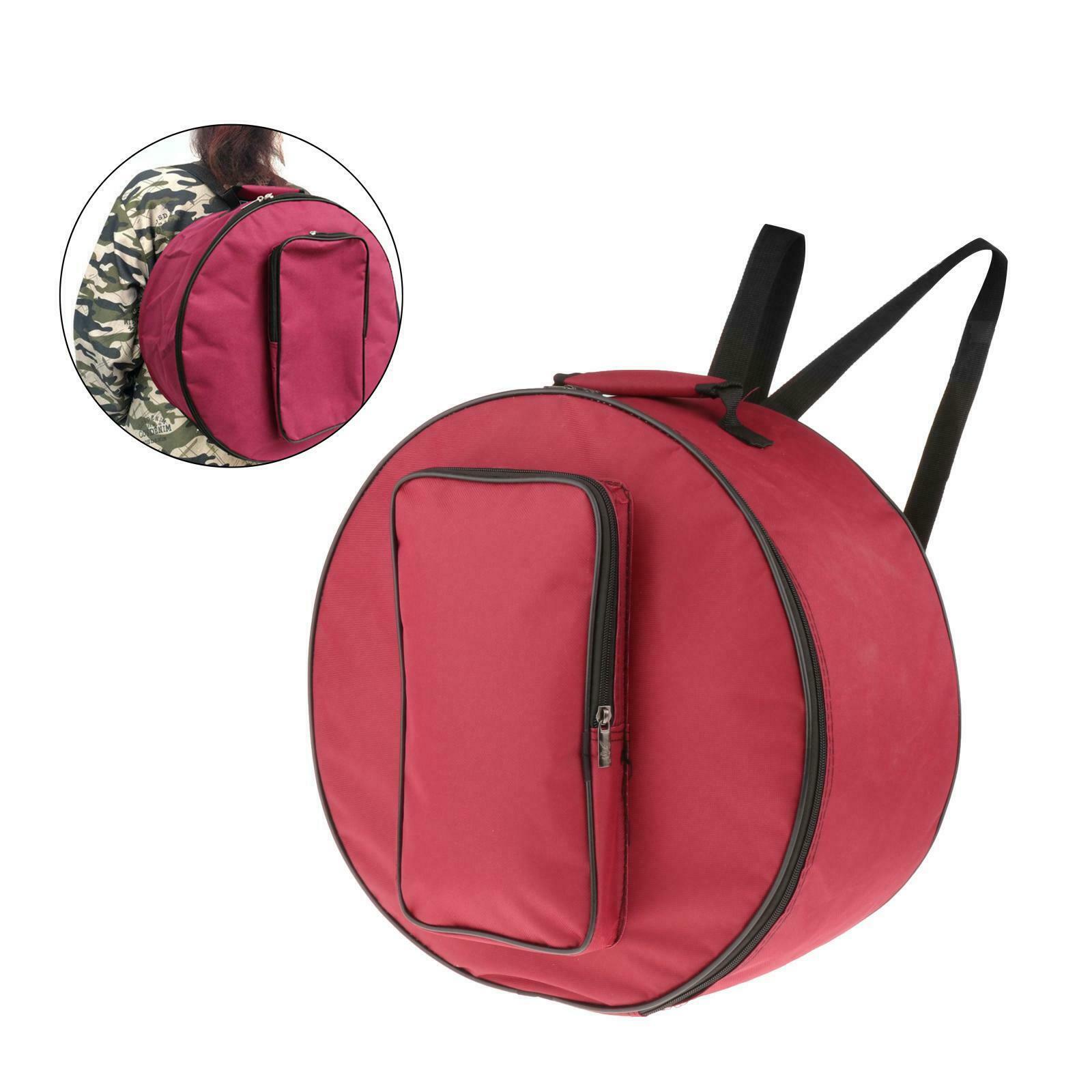 Red Compact Snare Drum Bag Drum Carrying Case Backpack with Shoulder Strap &
