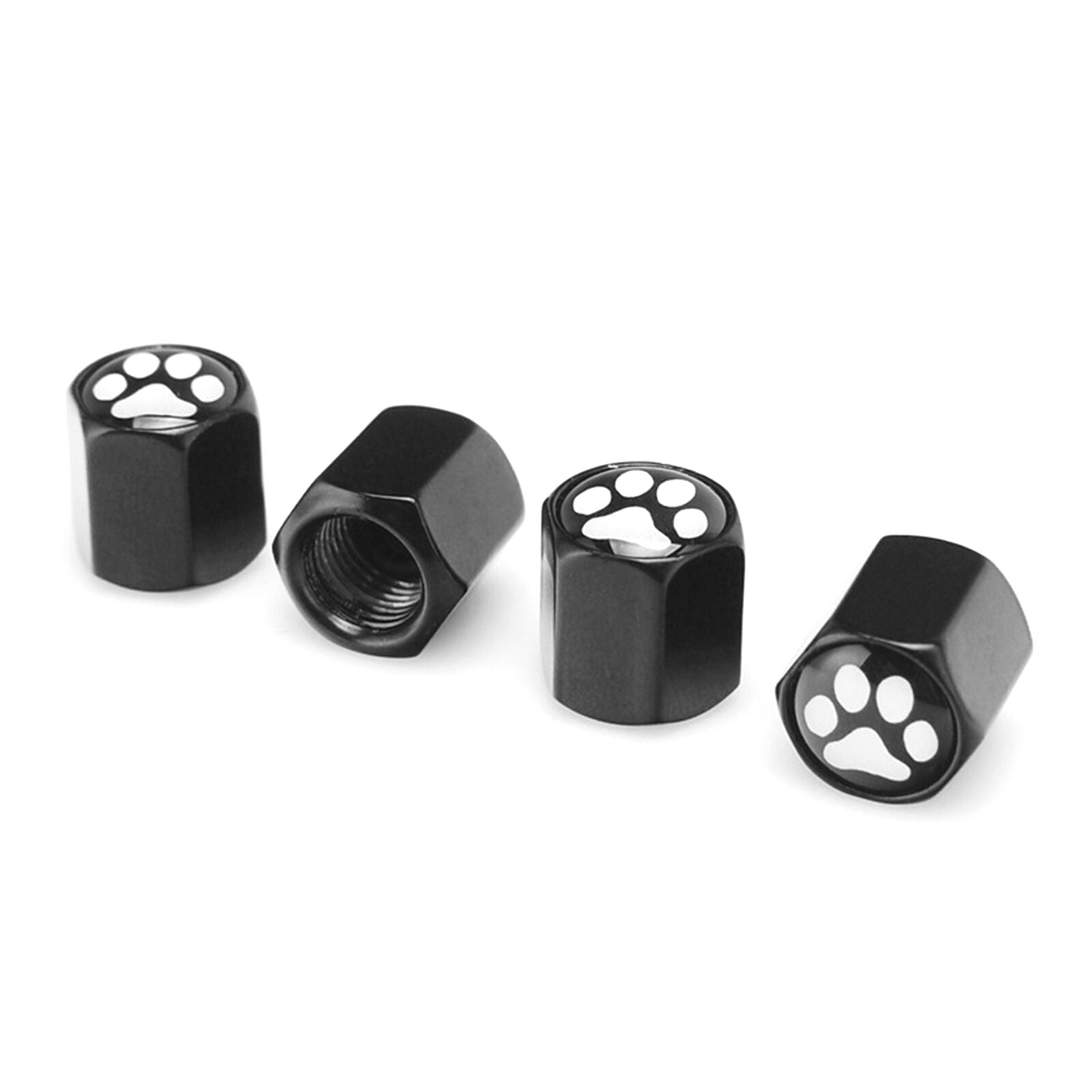 4X Car Tyre Tire Valve Wheel Air Dust Cap Cover Footprint Foot Print Black Style