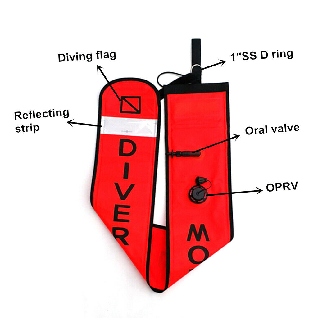 High Visibility Scuba Diving SMB Signal Surface Marker Buoy All Sealed Sausage