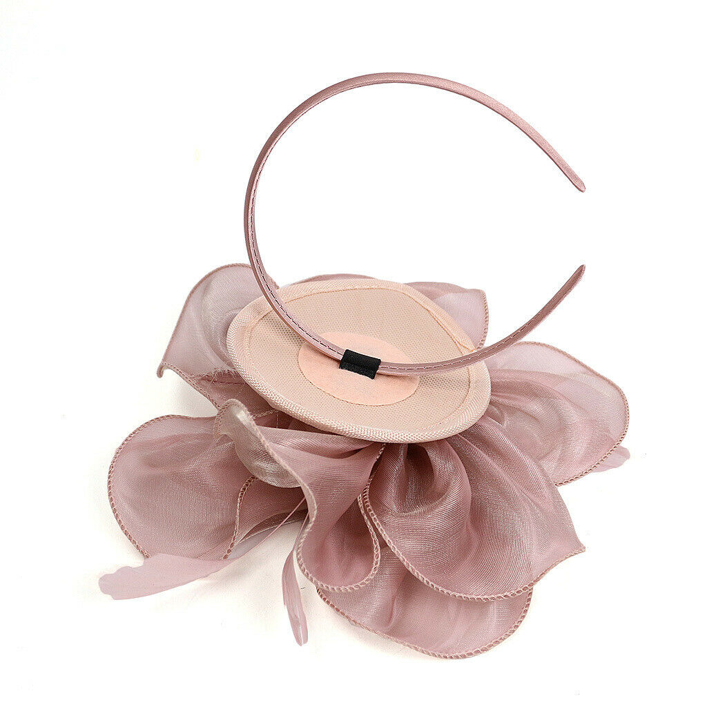 Wedding Fascinator Hat Women Feather Flower  Hair Band Church Party