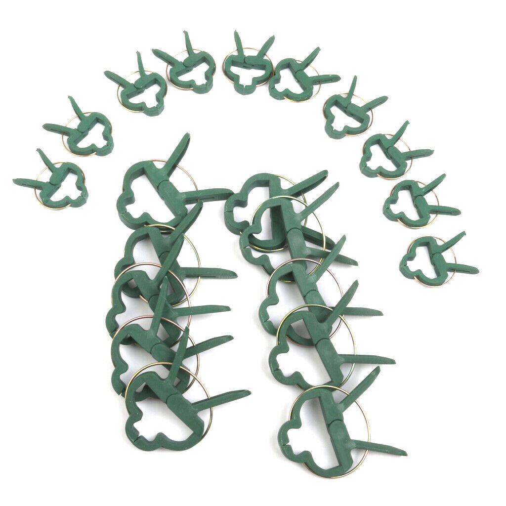 60x Reusable Spring Loaded Sprung Plastic Plant Clips Garden Ties Easy Use