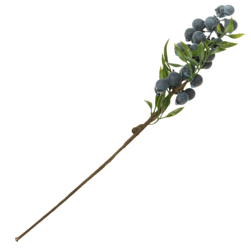 8x Artificial Maple and Oak Bushes with Berries Fall Leaf Decor