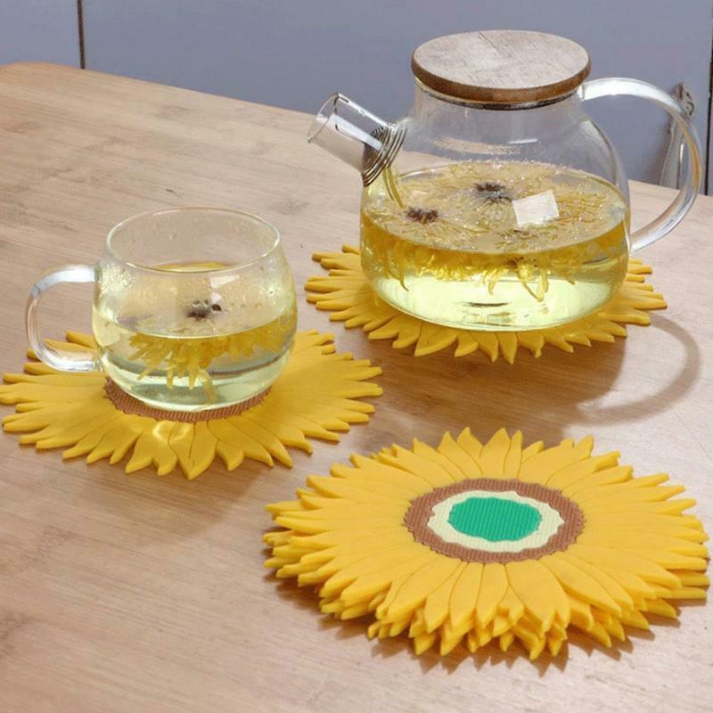 Sunflower Hot Pot Holder Anti-Slip Cup Coaster Bowl Mat Heat Resistant Pan Pads