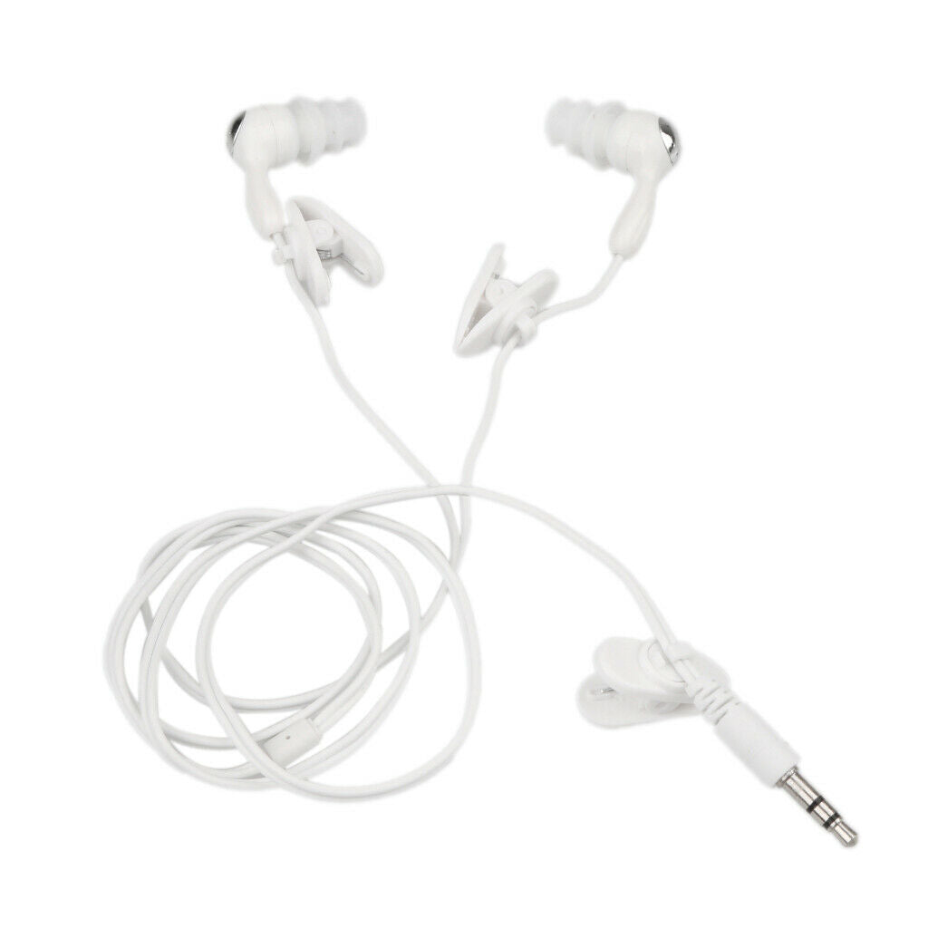 3X Waterproof Earbud In-Ear Headset Stereo Swimming for MP3 Radio iPod White