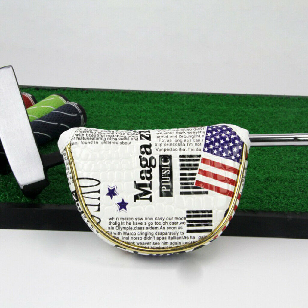 Golf Mallet Putter Cover Headcover Protector W/  Closure Ball Stamp