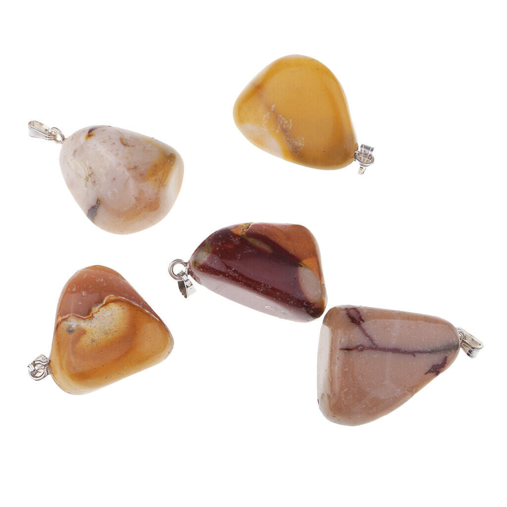 Mineral Polished Stone Pendant Necklace Jewelry Making DIY Unique Yellow