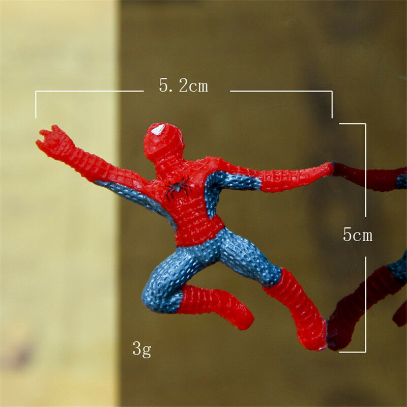 6Pcs Mini Spiderman PVC Figures Toys Spider Man Car Home Decoration Super Heroes