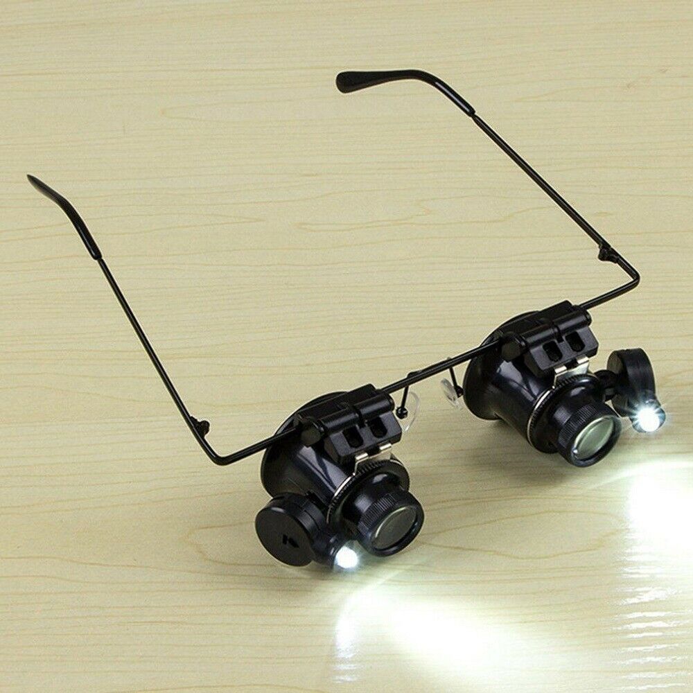 20X Loupe Magnifying Glasses Jeweler microscope Watch Repair Tool LED Magnifier.