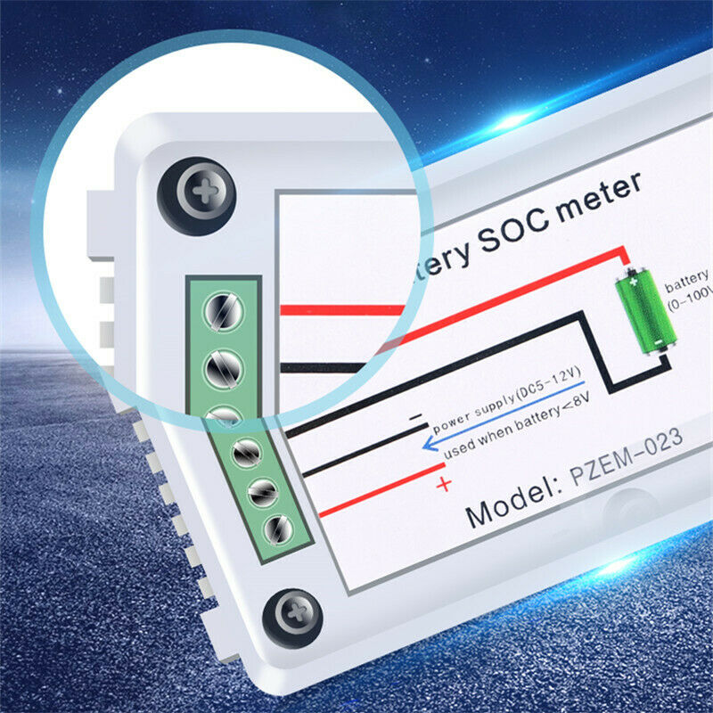 PZEM-023 Digital Voltmeter Electric Battery Capacity Tester 0-100V LCD Panel
