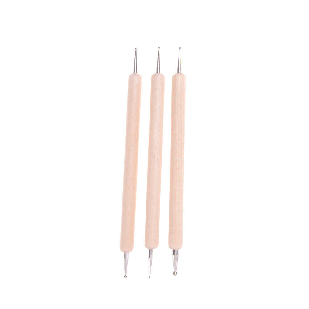 3x Ball Styluses Tool Set For Embossing Pattern Clay Sculpting Ho.l8