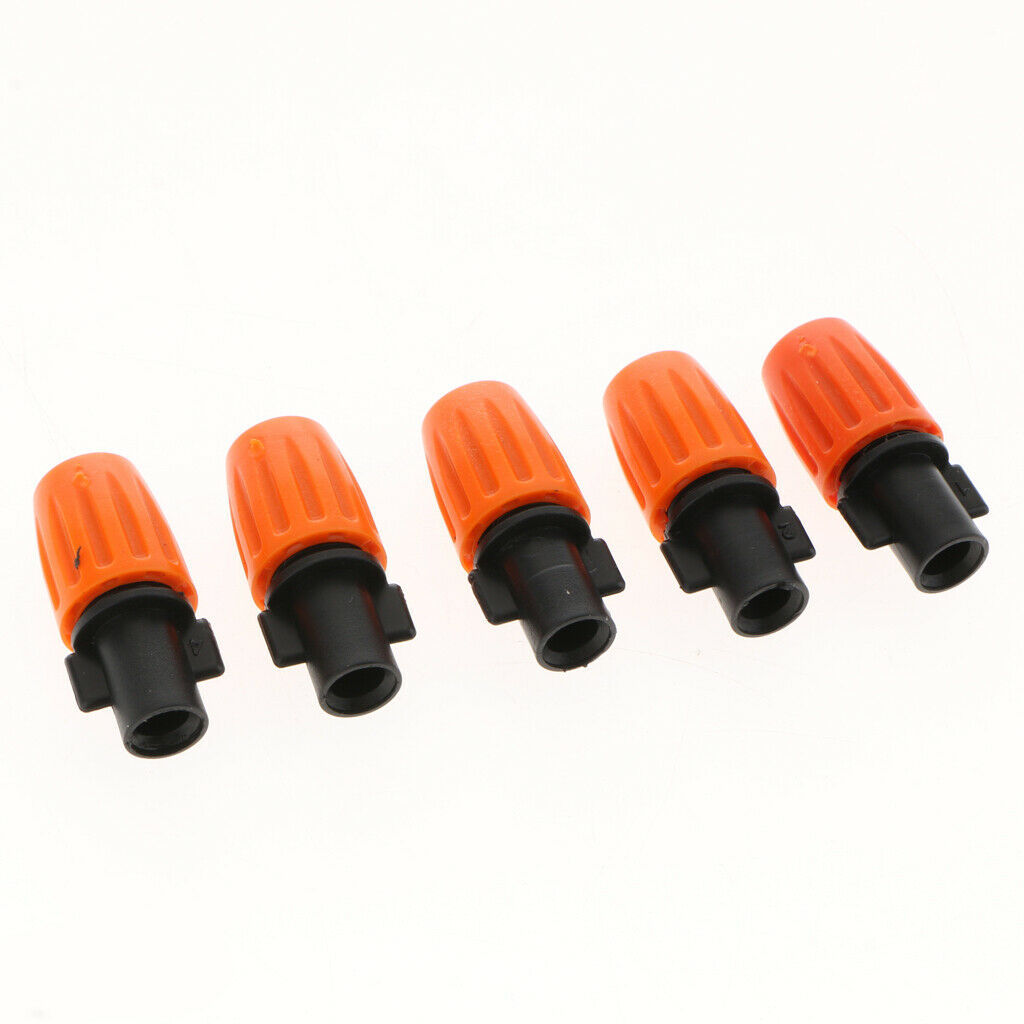 3x Five Outlet Atomizing Orange Nozzle +8/11 Flat Mouth Tee Adjustable Fog Mist