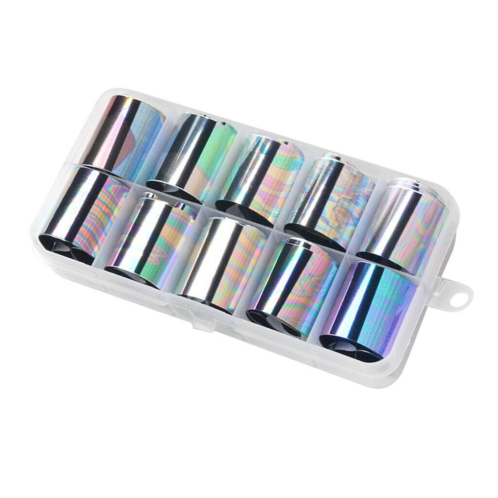 10 Designs/box Nail Art Decoration Iridescent Star Stickers Mixed Style 11