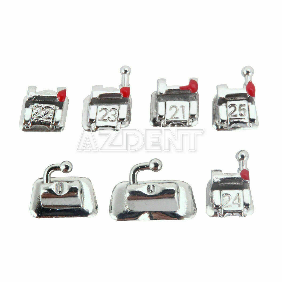 2 Box Dental Self-ligating Brackets+Buccal Tube Mini MBT.022 Hooks 3-4-5 AZDENT