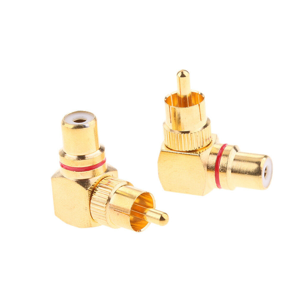 Right Angle Audio Video RCA/Phono Male to Female Adapter Connector 90 Degree
