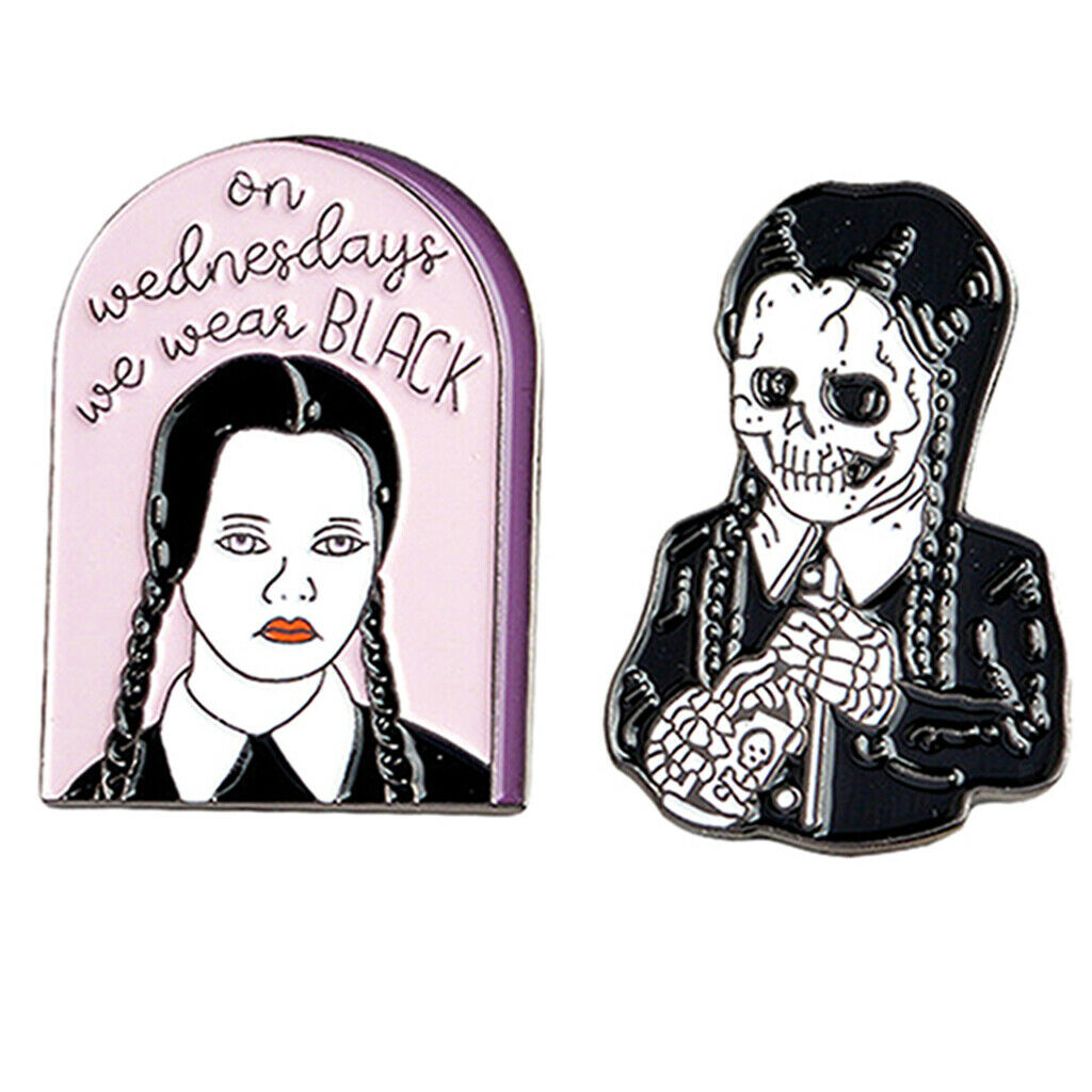 2pcs Women Girls Enamel Lapel Pins Set Badge Pin for Girls Jacket Backpacks