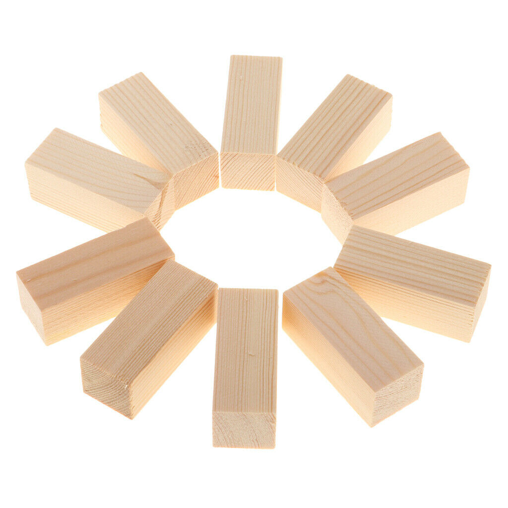 10Pc Balsa Wood Blocks Rods (5cm) Height for DIY Wood Craft Woodworking Modeling