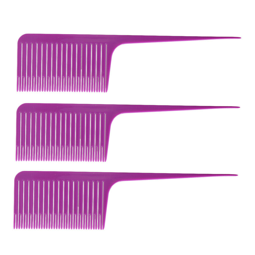 3x Plastic Heat-resistant Weave Highlight Foiling Hair Comb for Salon Combs