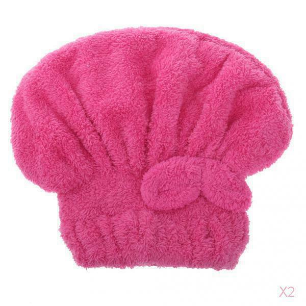 Dry Hair Hat Microfiber Hair Turban Quickly Shower Bath Caps Wrapped Red
