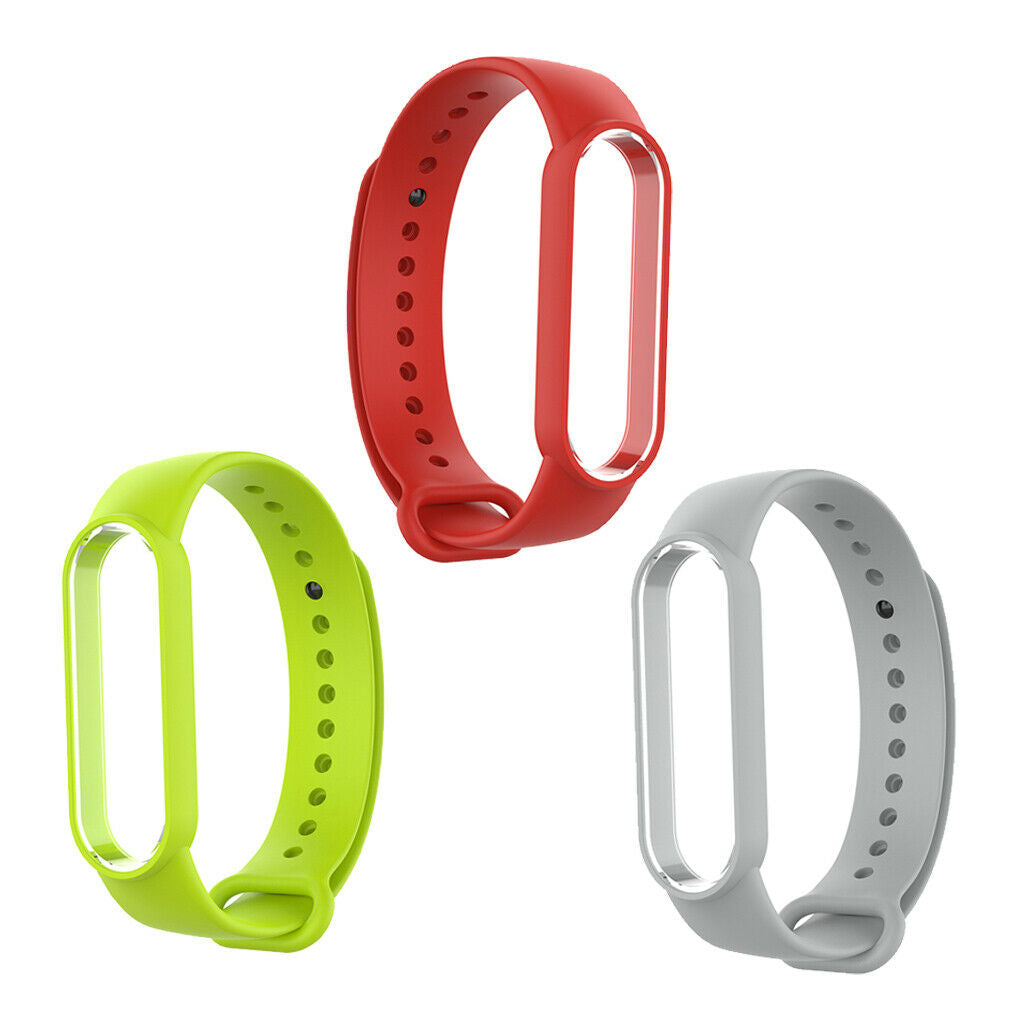 Soft 3 Piece Multicolor Replacement Sport Silicone Band for  5