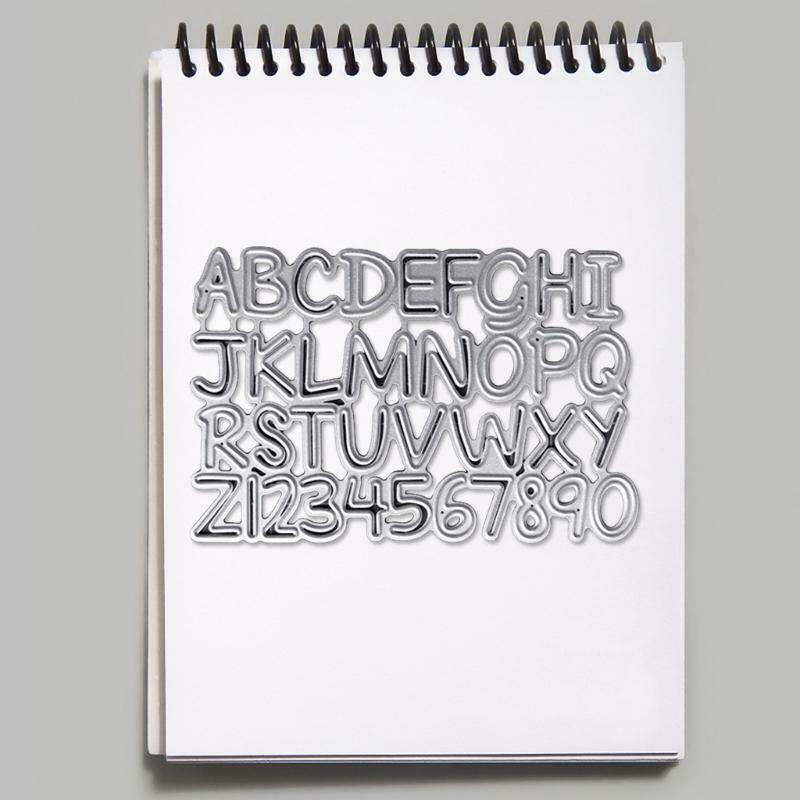 English Alphanumeric Number Carbon Steel Cutting Dies DIY Scrapbooking Photo