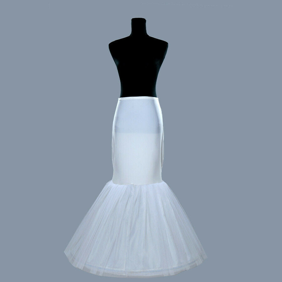 Petticoat Underskirt Dress Wedding Bridal Fishtail Skirt Mermaid Big Swing White