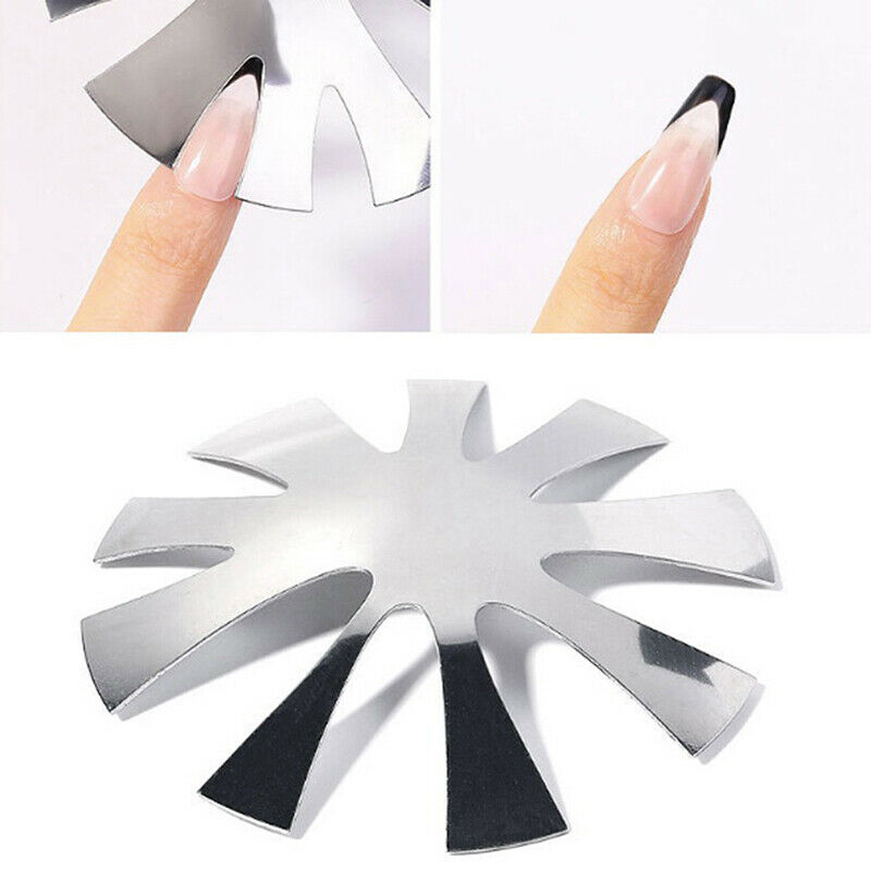Nail Cutter Plate French Manicure Style V-Shape Stainless Steel Nail Art WF