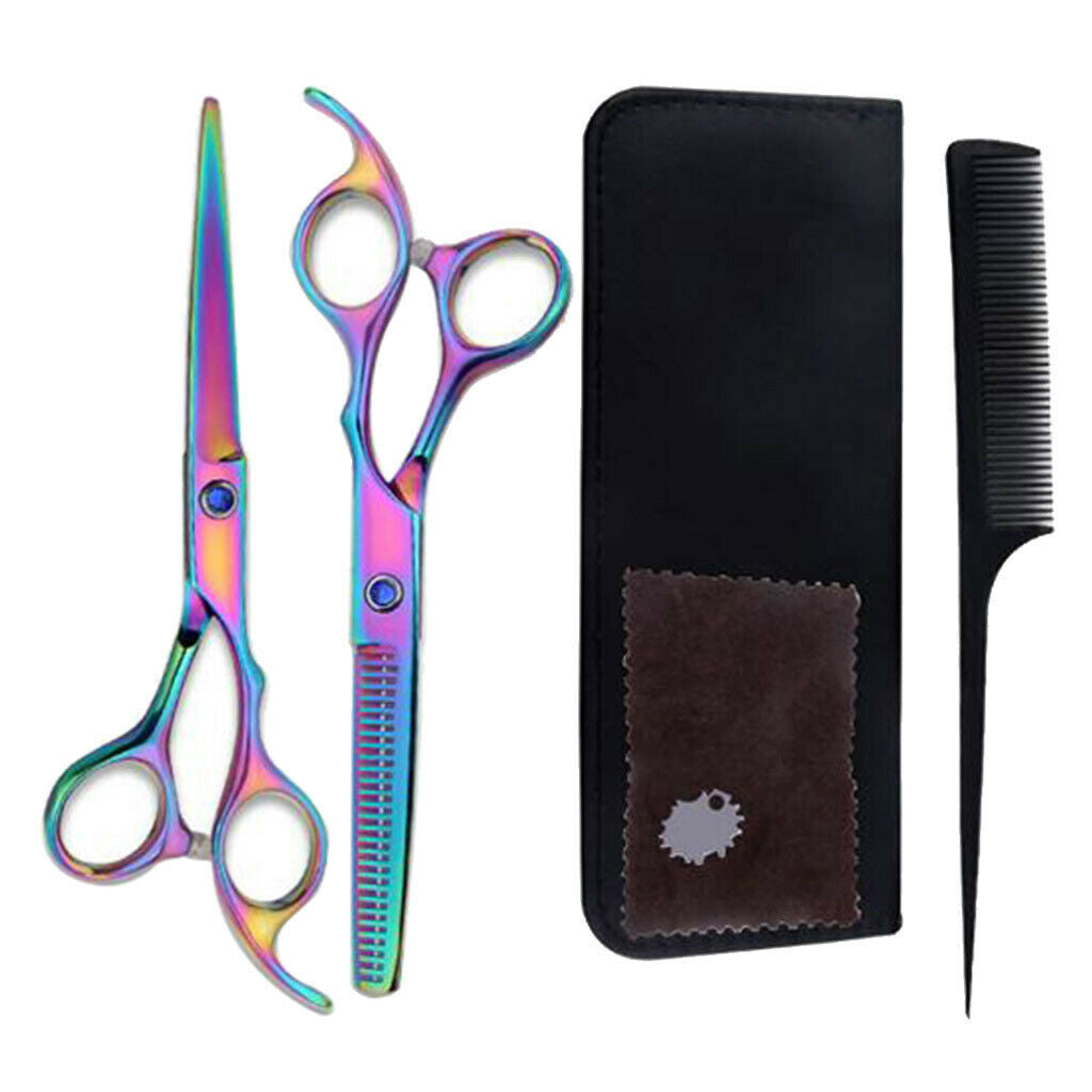 6-in-1 Beauty Hair Cutting Scissors Thinning Shears Comb with Storage Case
