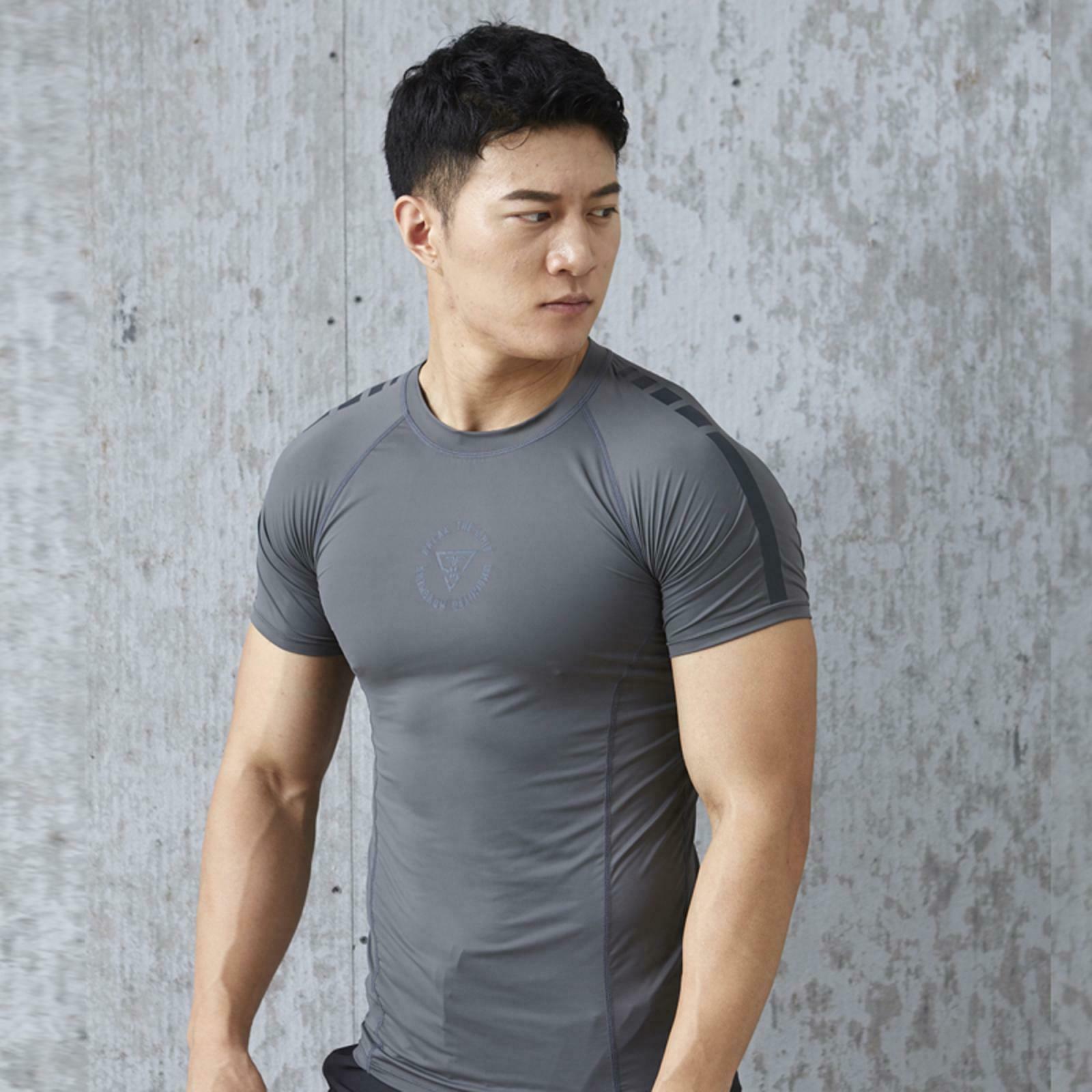 Crew Neck T-Shirt Quick Drying Compression Short Sleeve Sports Tee XL