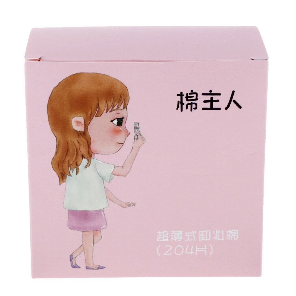 204pcs Makeup Facial Soft Cotton Pads for Face Make Up Nail Polish Removing Pink