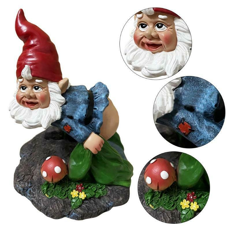 Bare Buttocks Garden Gnome Statue Hand-Painted Swedish Tomte Yard Decorations