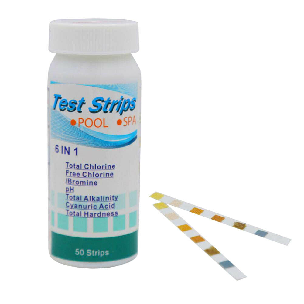 Swimming Pool 6 Way Test Strips SPA Chlorine PH Alkalinity Water Hardness Test