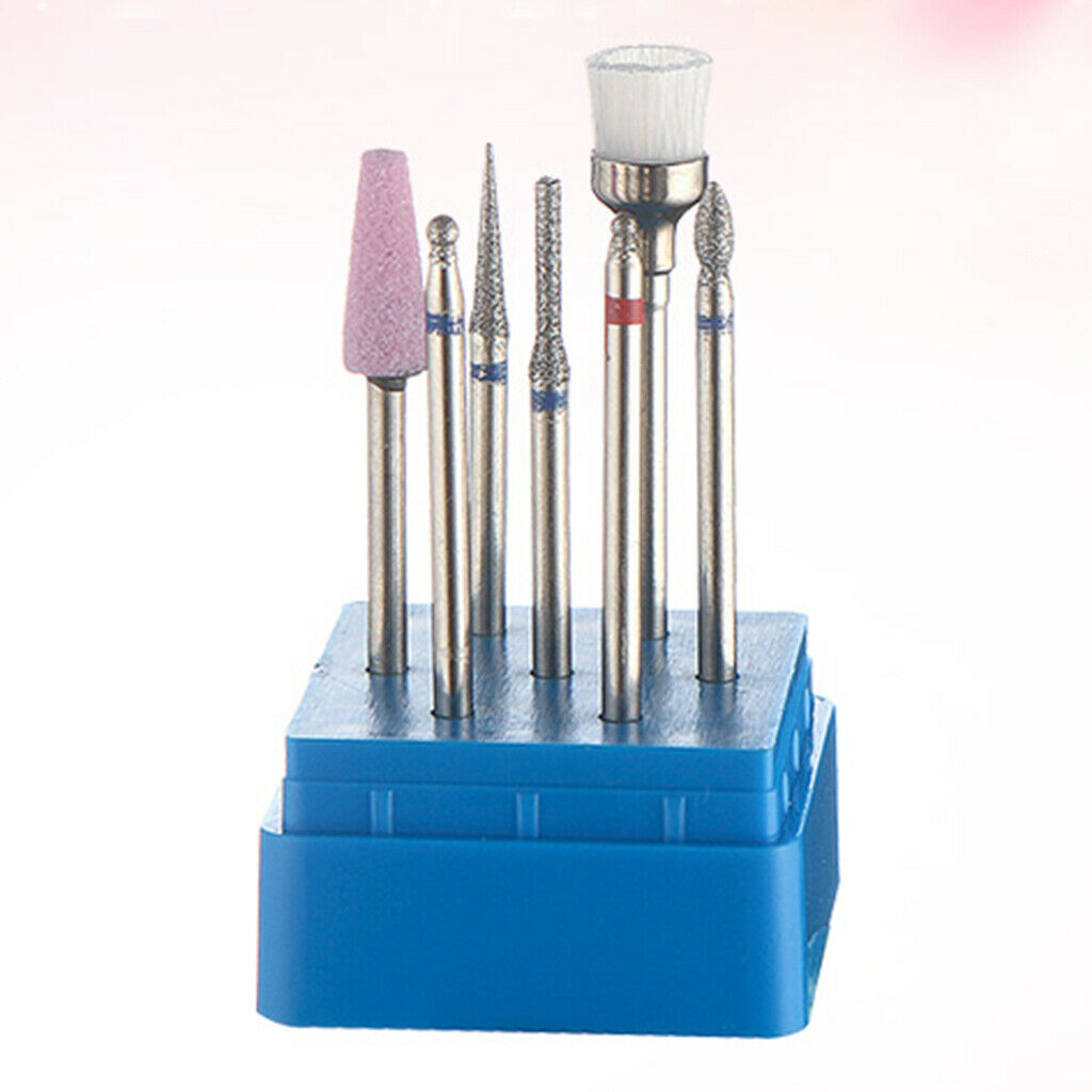 7pcs Nail Drill Bits Kit Polishing Grinding Tools Manicure Pedicure Cuticle