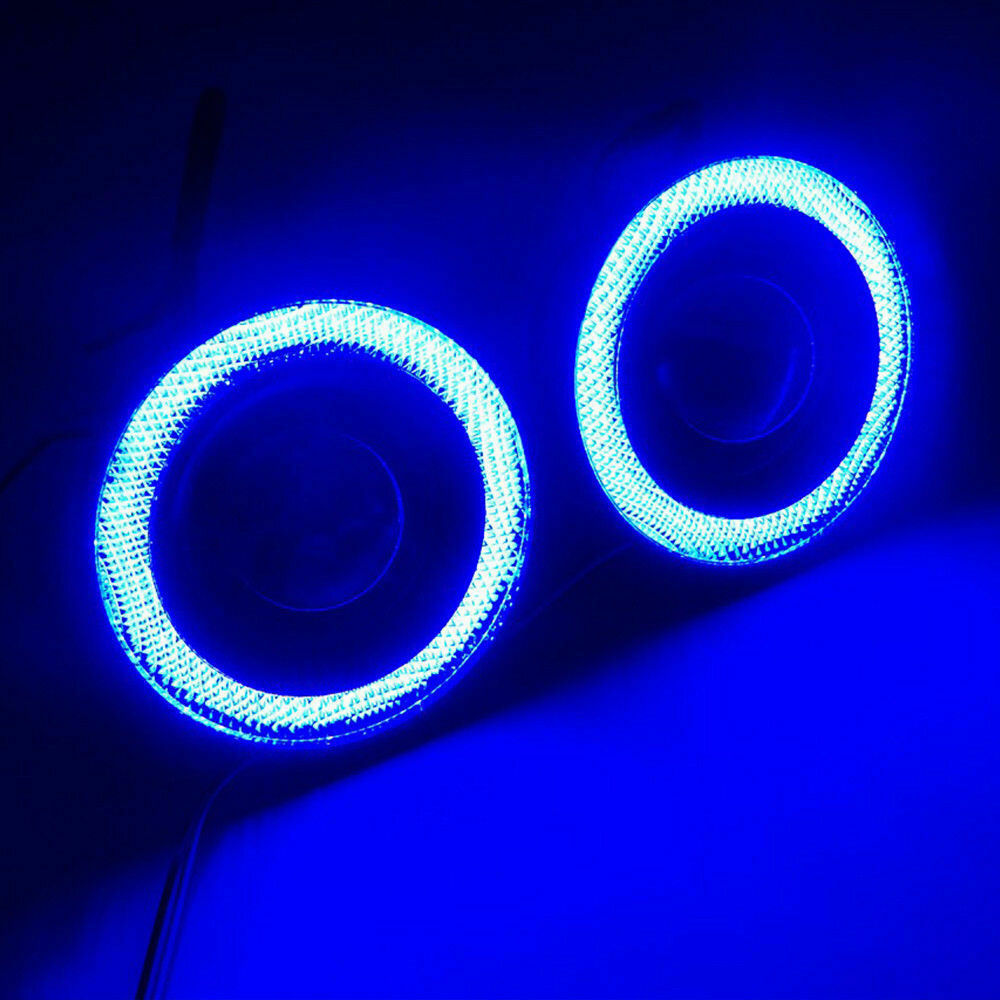 2Pcs 3.5'' COB LED Car Fog Driving Light Projector White Angel Eye Ring LED Bulb