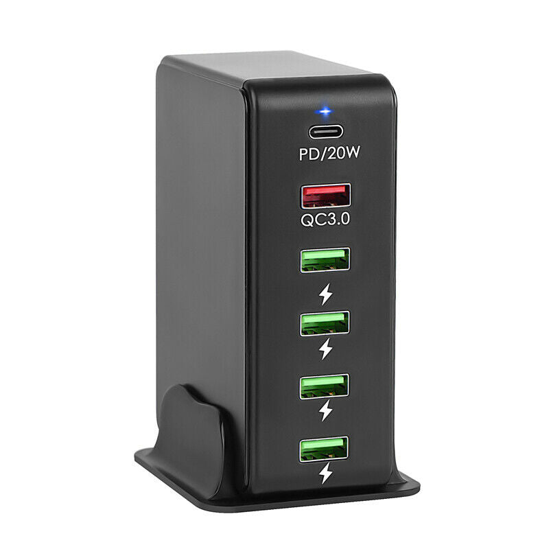 6 MultiPort Device USB Fast Charging Station QC3.0 Phone US Plug Charger Adapter
