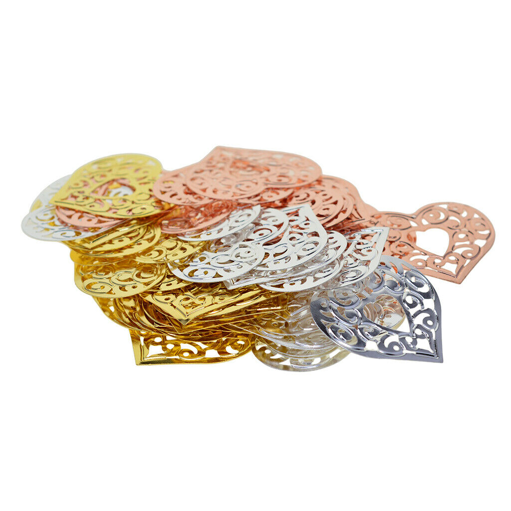 60Pcs Filigree Charms Pendants Scrapbooking Crafts Making Bracelets Necklace