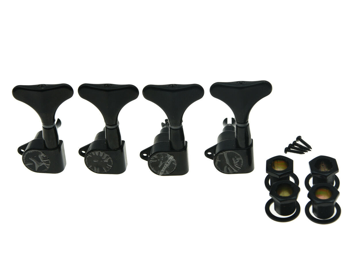 Black Left Handed Sealed Bass Tuners Tuning Pegs 4 String Bass Machine Heads