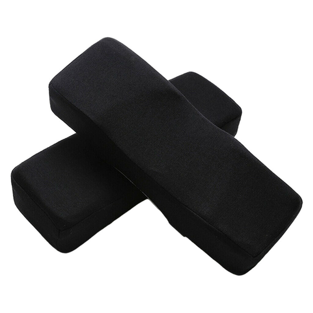 Black Comfy Office Chair Armrest Pads Soft Groove Design Anti-Slip Bottom