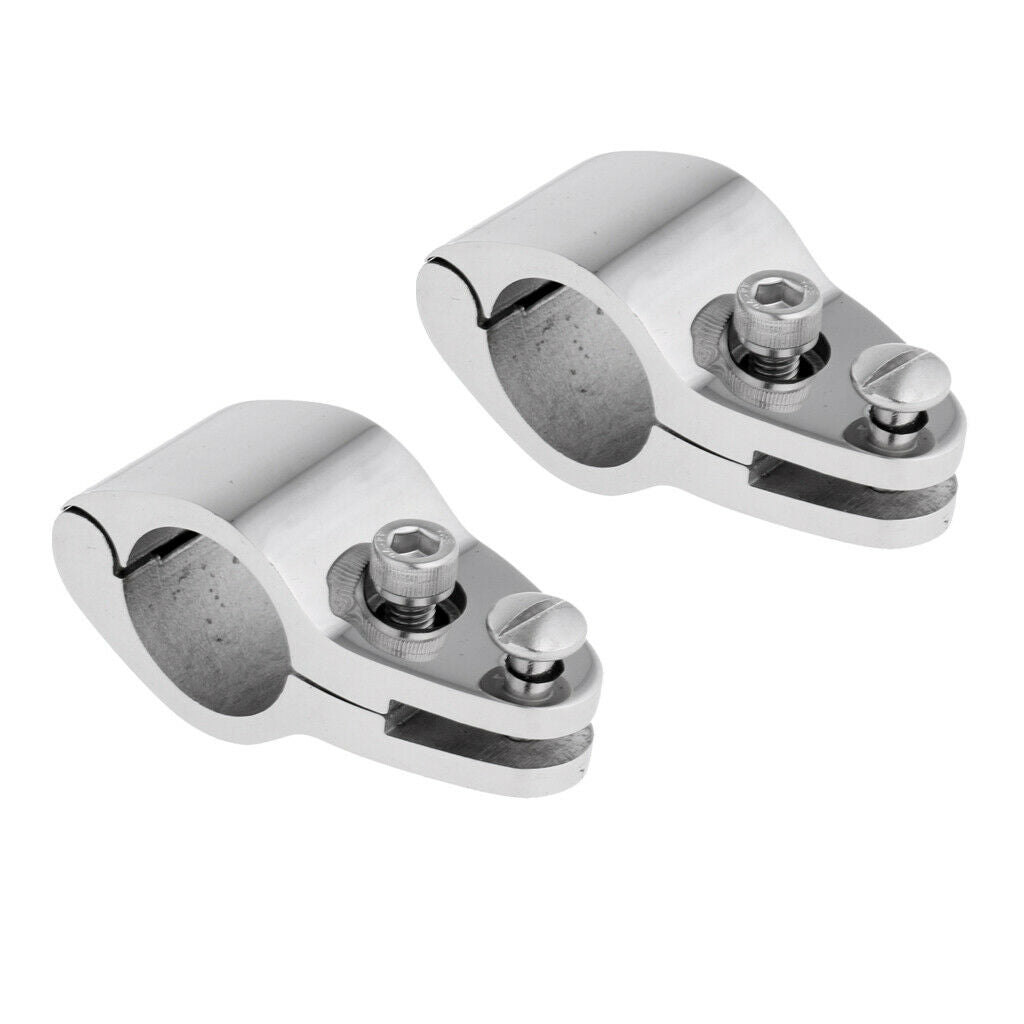 2pcs 22mm Yacht Boat Canopy Bar Tube Knuckle Clamp - Marine Stainless Steel