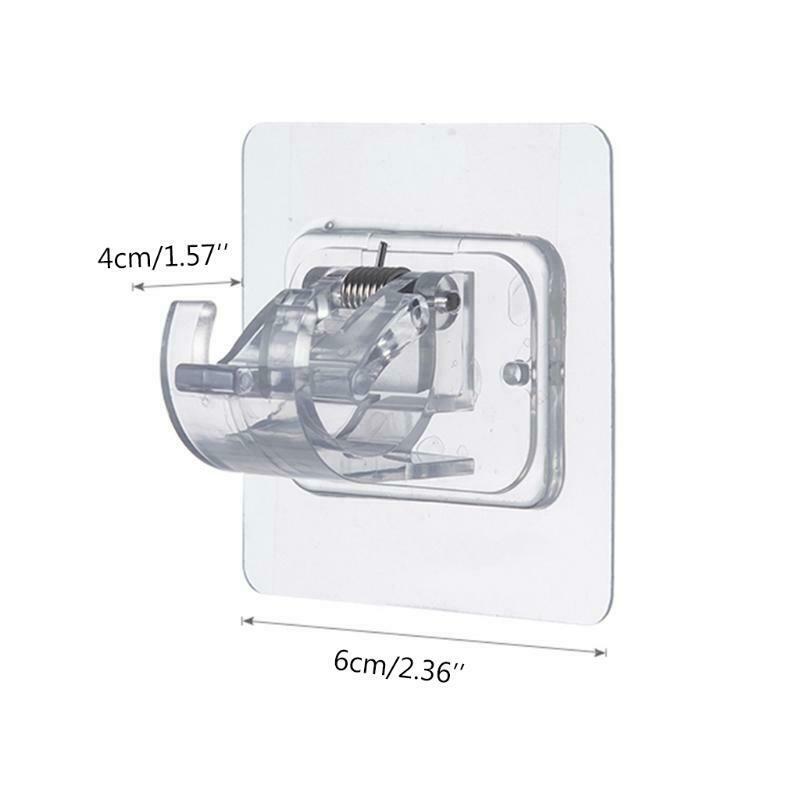 Transparent Hanging Rod Clamps Bathroom Shower Curtain Rod Fixed Clip Bracket