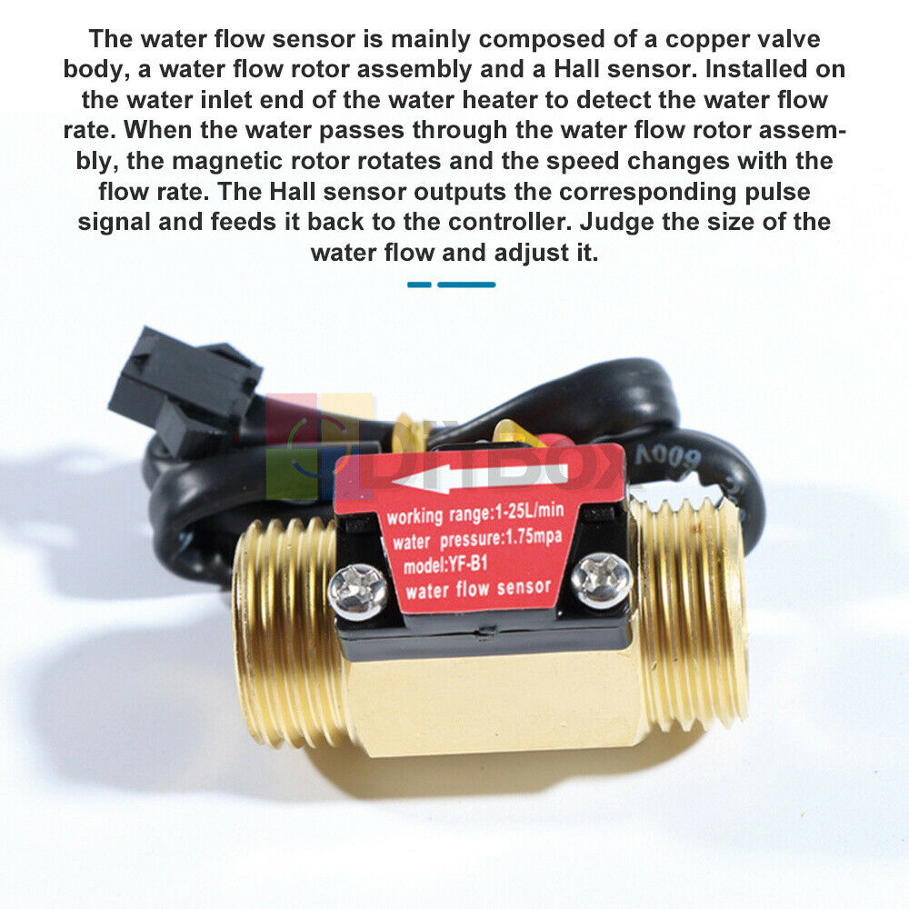 1-25L/min Flow Sensor G1/2'' Water Flow Hall Sensor Switch Flow Meter Flowmeter