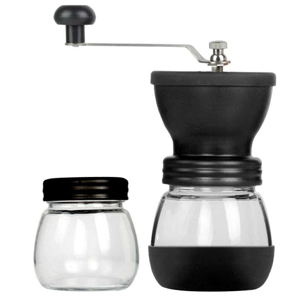 Manual Coffee Grinder Mill Ceramic Conical Burr Grinder + Airtight Canister