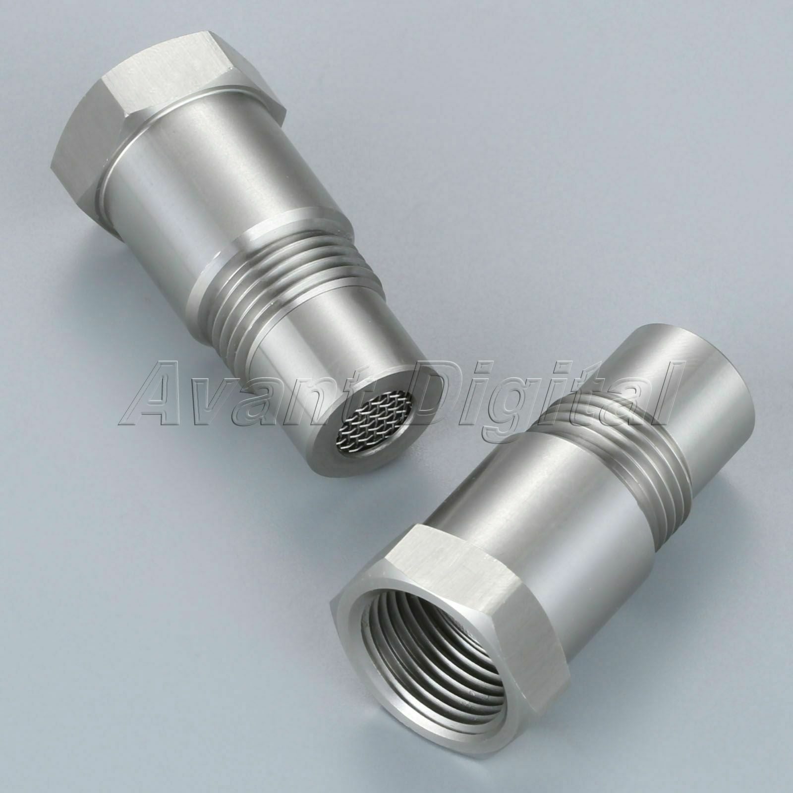 2x Vehicle O2 Sensors CEL Eliminator Mini Catalytic Converter M18x1.5mm Steel