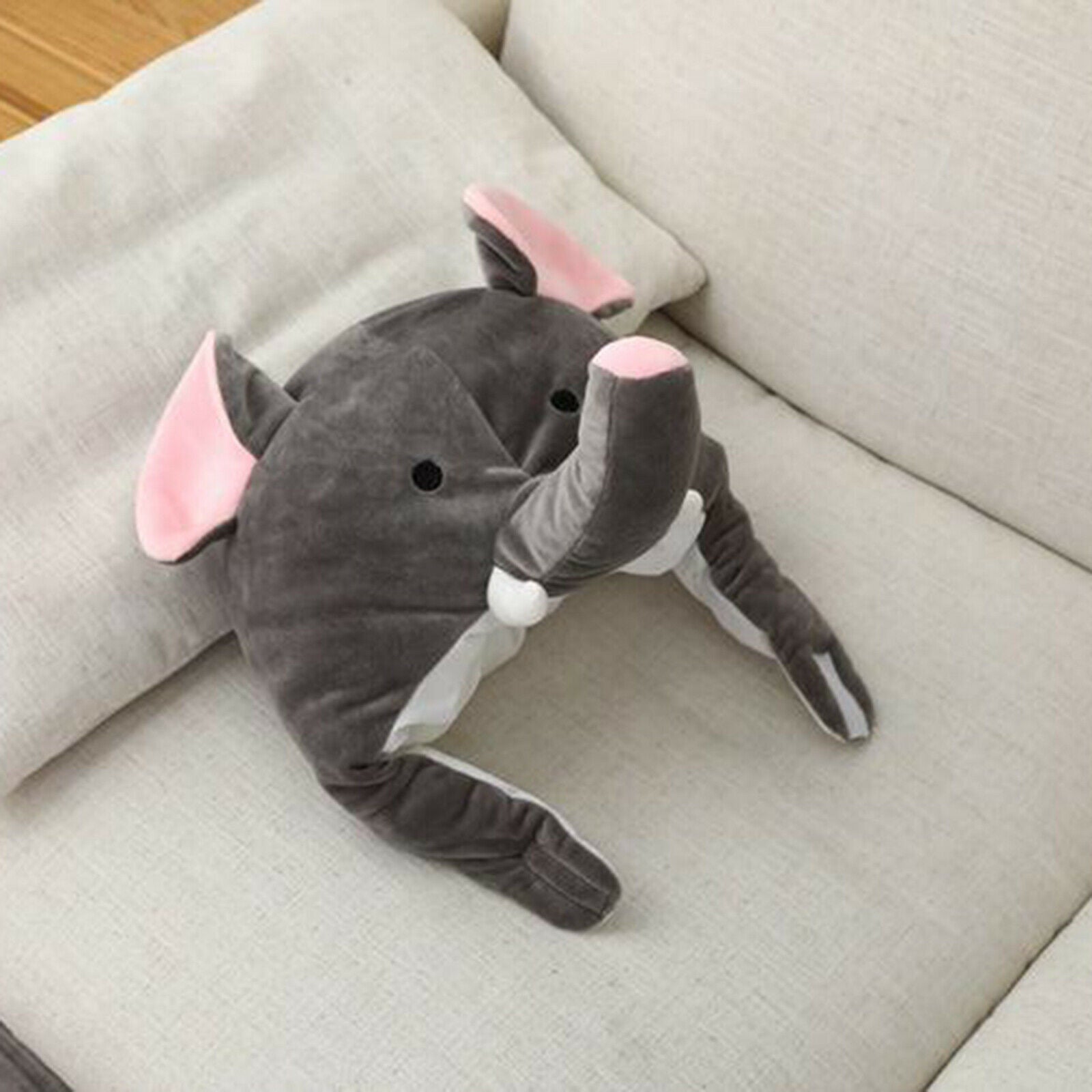 Plush Elephant Hat Gray Headdress Stage Performance Selfie Beanie Hat Hood