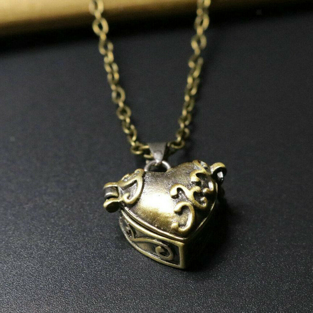 2pcs Brass Cremation Jewelry Ashes Urn Memorial Box Pendant with 50cm Chain