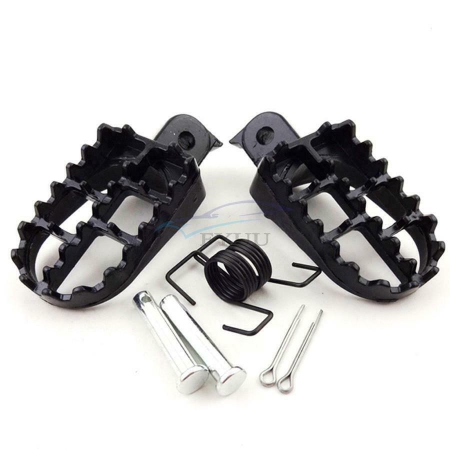 1 Pair Aluminum Motorcycle Wide Foot Pegs Footrest Dirt Bike Foot Pedal 8mm Bolt