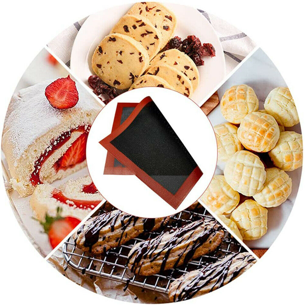 Silicone Biscuit Baking Mat Anti-Slip Macarons Pizza Baking Pan Mat for Oven