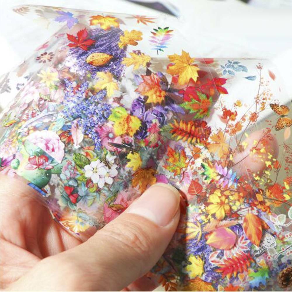 10 Sheets Mixed Rose Flower Nails Transfer Foil Beauty Nail Art Stickers Decals