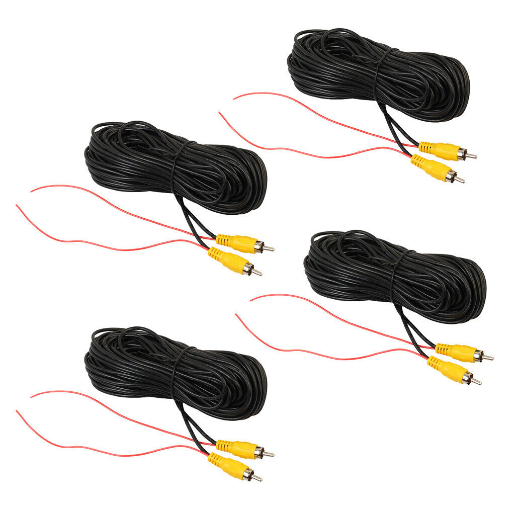4x RCA Video Extension Cable Male to Male Connection with Detection Wire for