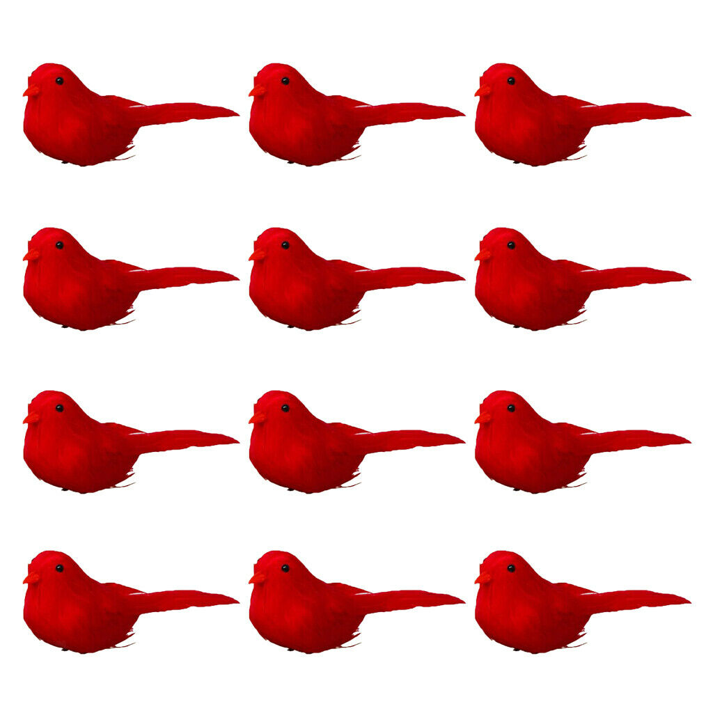24x Cute Artificial Mini Birds for DIY Garden Home Party Decorations Toys